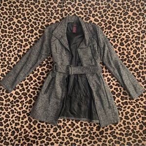 New Look Y2k black grey winter fall belted trench coat